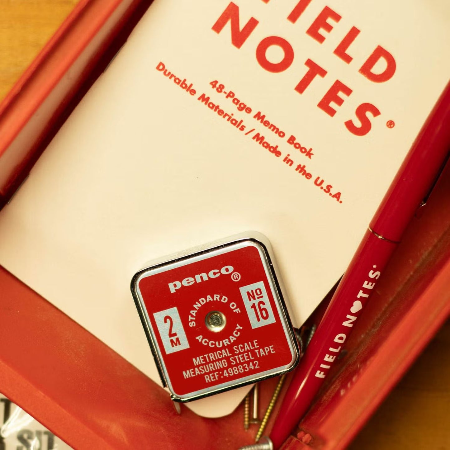 Penco Pocket Measuring Tape (2m) - Red