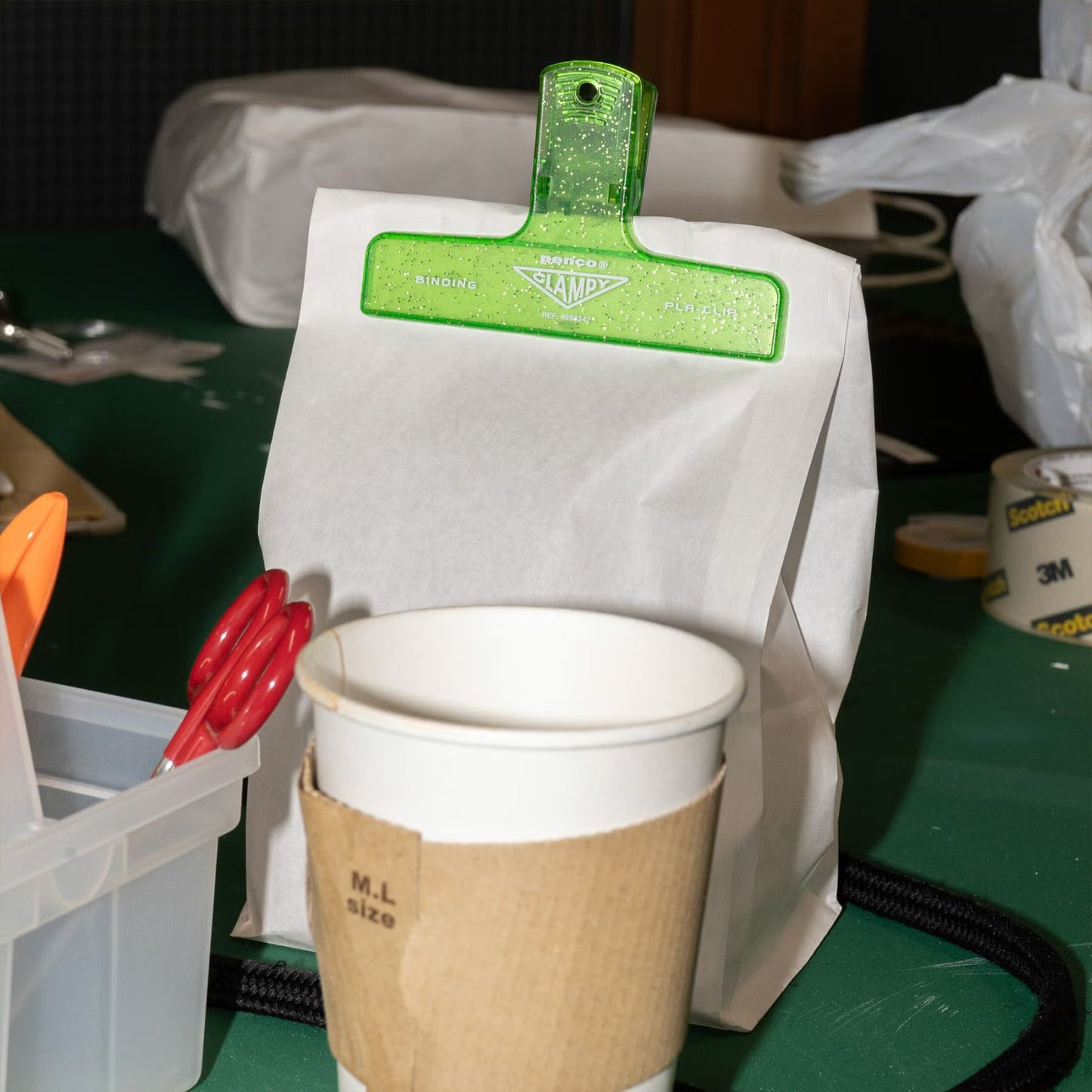 Penco Plastic Clip Glitter - Green