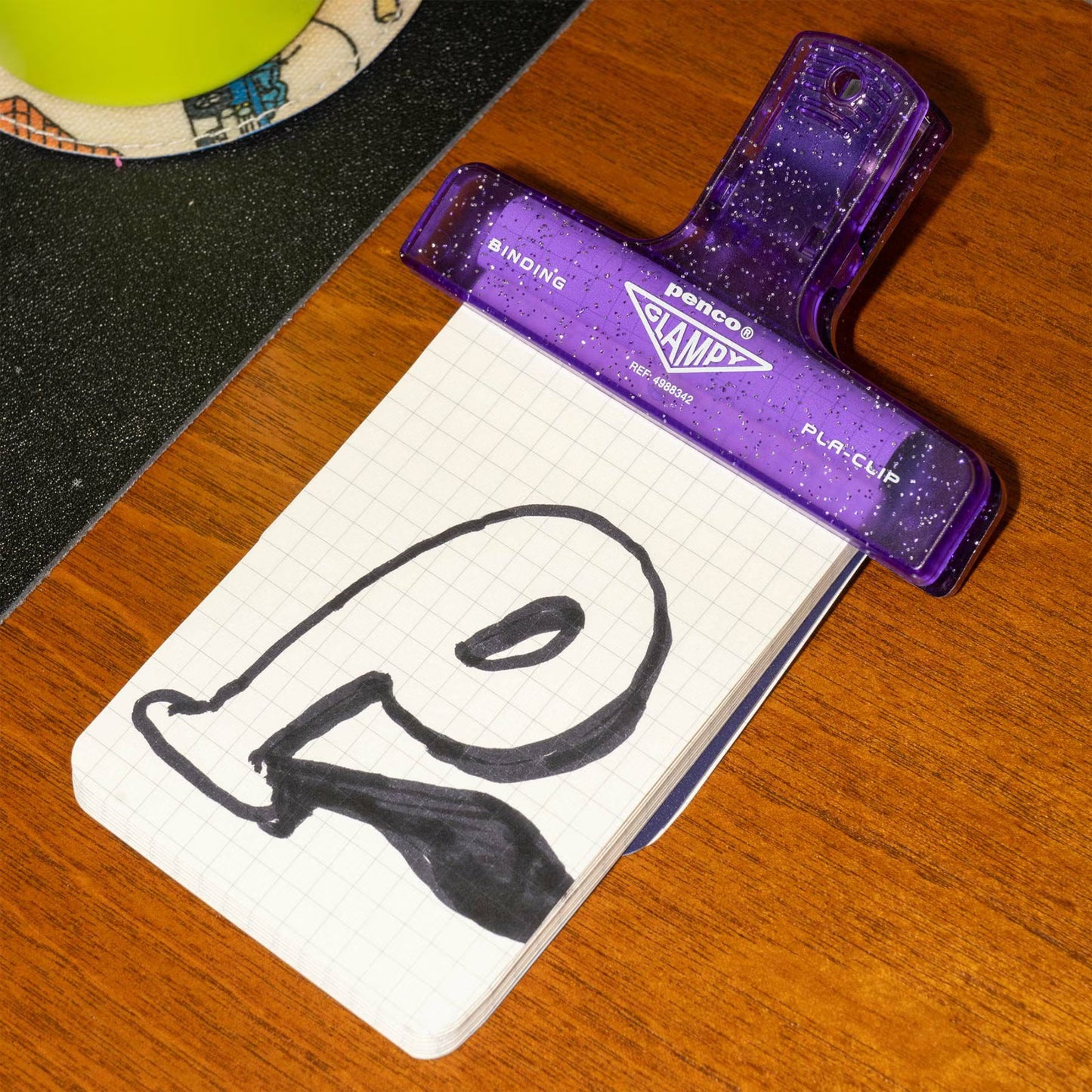 Penco Plastic Clip Glitter - Purple