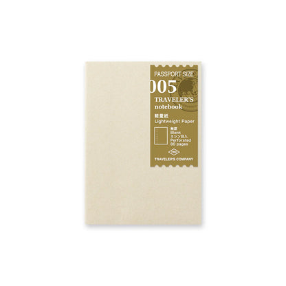TRAVELER'S Notebook Refill (Passport Size) Lightweight Paper (005)