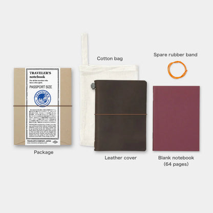 TRAVELER'S Notebook Starter Kit (Passport Size) - Brown