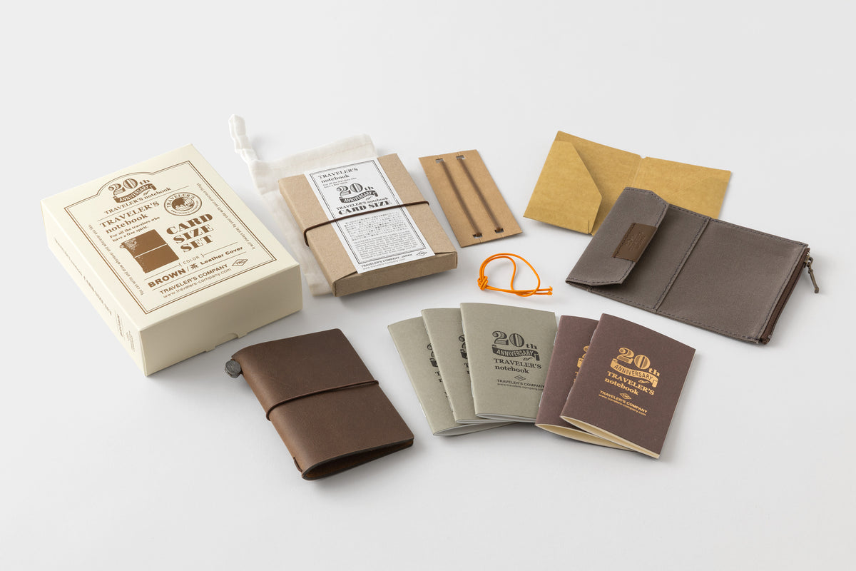 TRAVELER'S Notebook 20th Anniversary Set (Card Size) - Brown