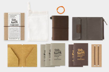 TRAVELER'S Notebook 20th Anniversary Set (Card Size) - Brown