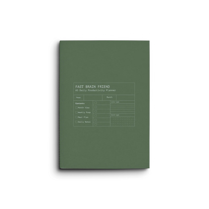 Creator's Friend Fast Brain Daily Productivity Planner A5 - Eucalyptus