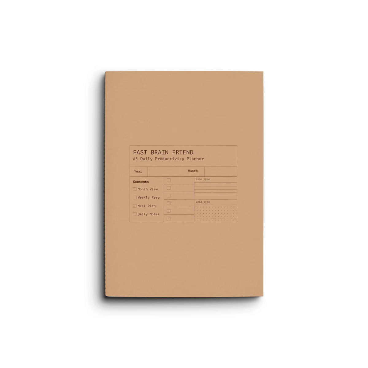 Creator's Friend Fast Brain Daily Productivity Planner A5 - Caramel Fudge