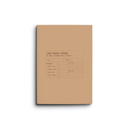 Creator's Friend Fast Brain Daily Productivity Planner A5 - Caramel Fudge