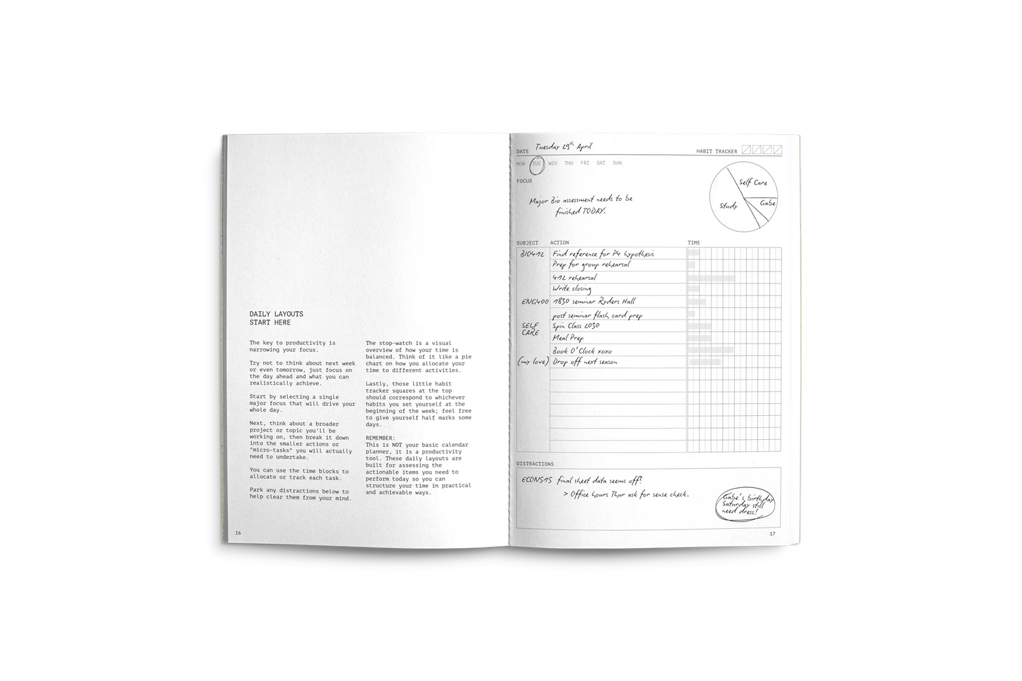 Creator's Friend Fast Brain Daily Productivity Planner A5 (Student Edition) - Honeysuckle Yellow