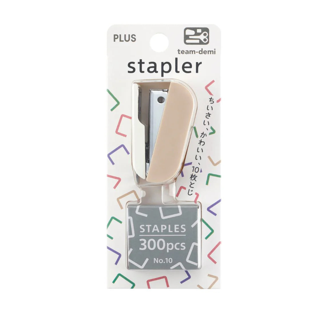 Plus Japan Team Demi Mini Stapler - Beige