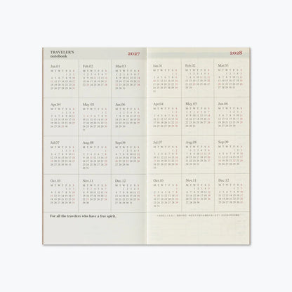 TRAVELER'S Notebook Refill 2027 Weekly + Memo (Regular Size)
