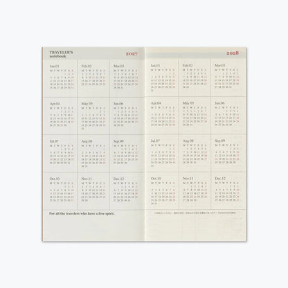 TRAVELER'S Notebook Refill 2027 Weekly Vertical (Regular Size)