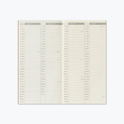TRAVELER'S Notebook Refill 2027 Weekly Vertical (Regular Size)