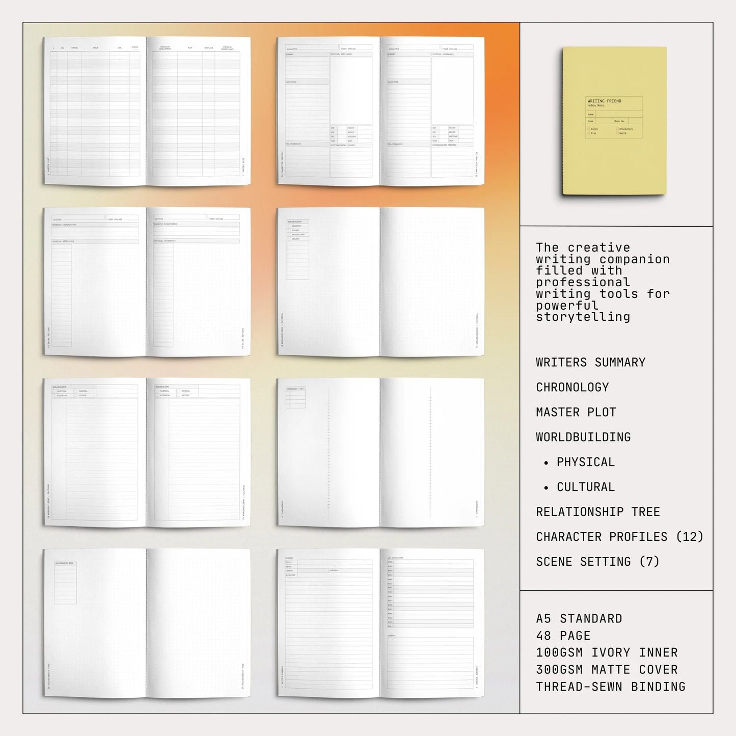 Creator's Friend Writer's Planner A5 - Double Cream Yellow