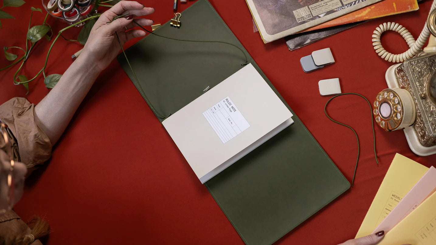 Creator's Friend Refillable Folio Trifold - (Olive Green)